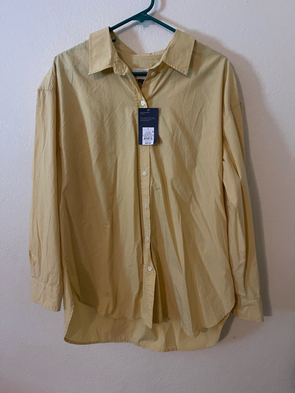 Universal Thread Light Yellow Button-Up Blouse